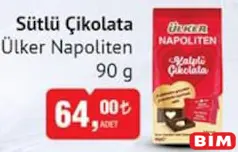 ÜLKER NAPOLİTEN SÜTLÜ ÇİKOLATA 90 G